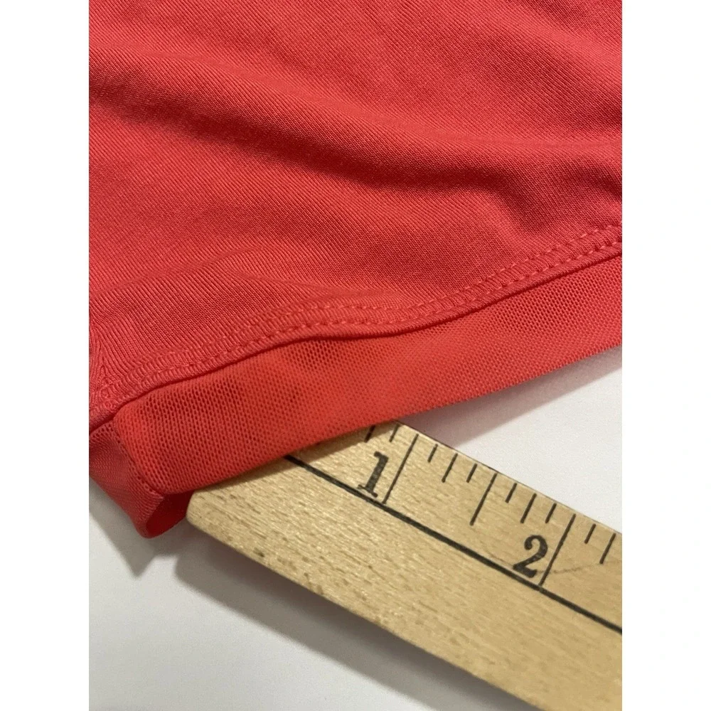 Tangerine Womens Athletic V-neck Top Large Coral Short Sleeve Activewear Yoga - Picture 10 of 13